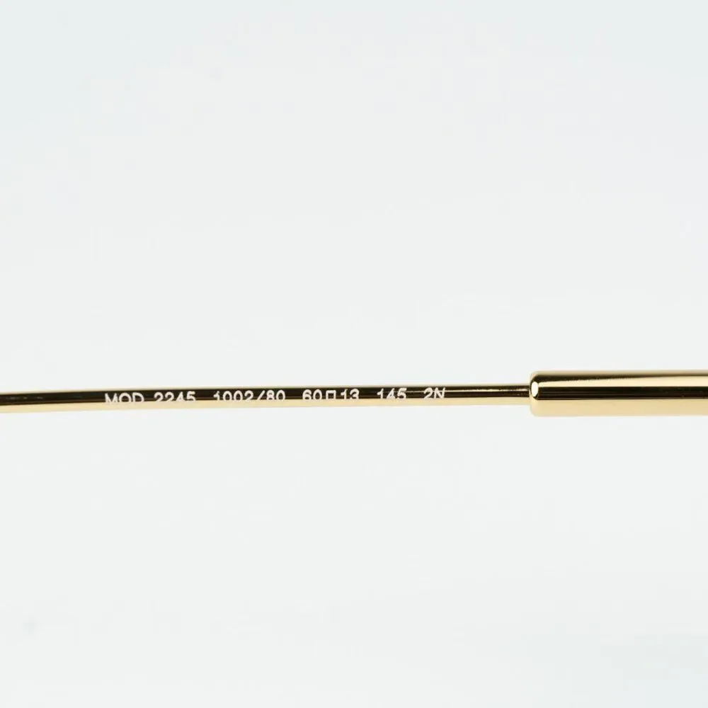 NEW Versace VE2245 100280 Gold Blue Rectangle Rimless Metal Unisex Sunglasses